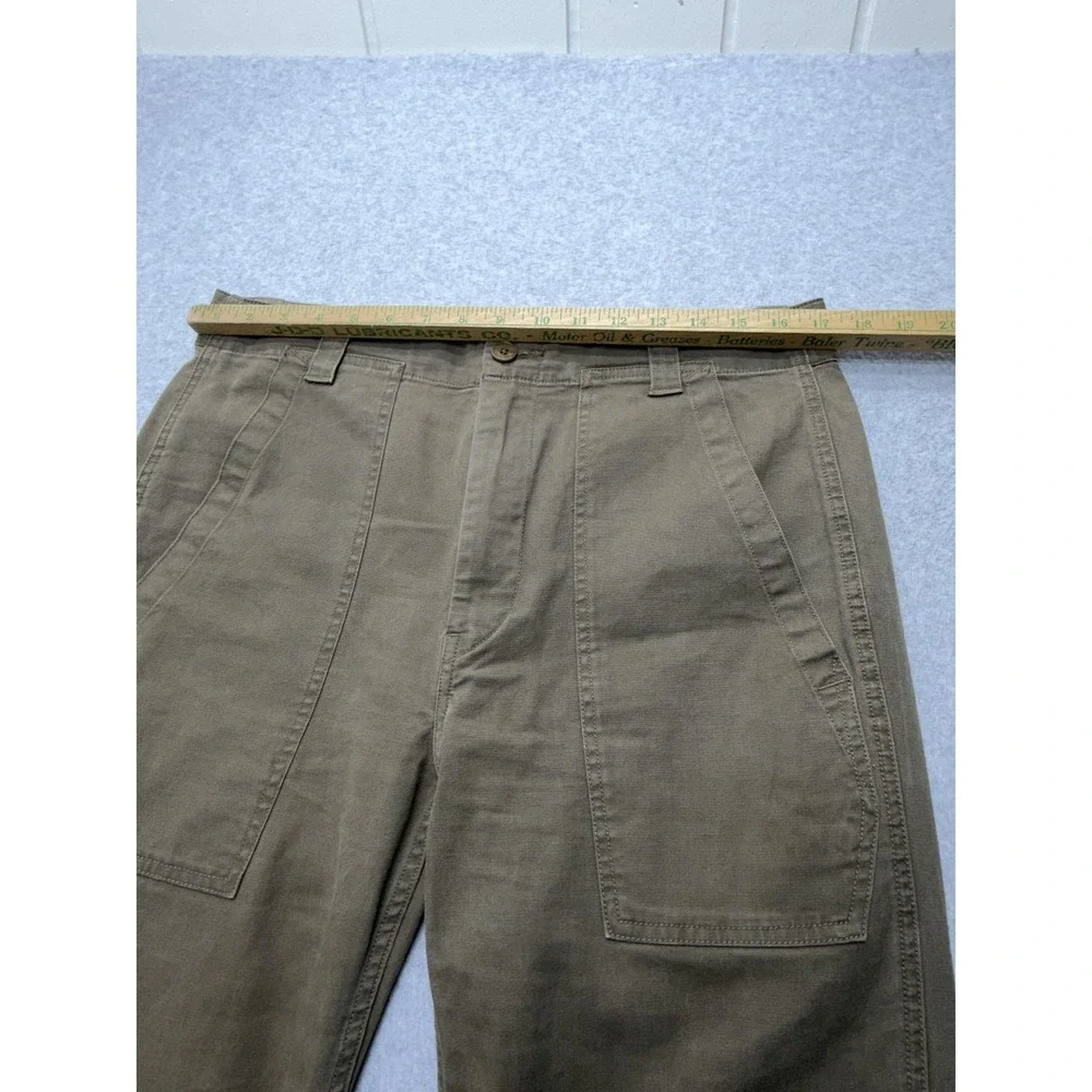 Vince Carpenter Pants Womens 10‎ Green Cropped Straight Leg Stretch Twill Casual